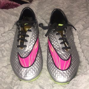Silver Nike soccer cleats